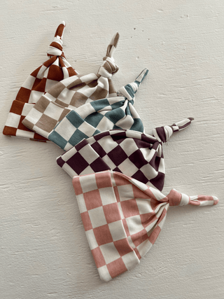 Berry Cheesecake Checkerboard / Organic Beanie (Baby - Kids) - Sunny Meadow Boutique