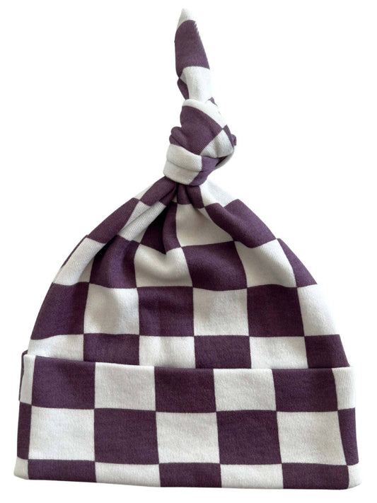 Berry Cheesecake Checkerboard / Organic Beanie (Baby - Kids) - Sunny Meadow Boutique