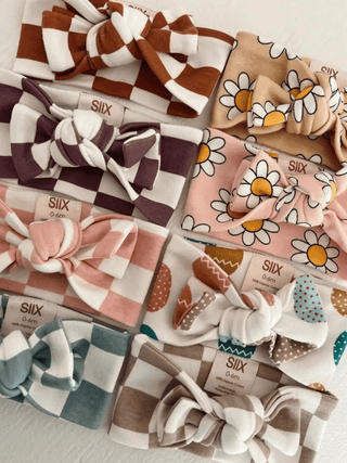 Berry Cheesecake Checkerboard / Organic Bow (Baby - Kids) - Sunny Meadow Boutique