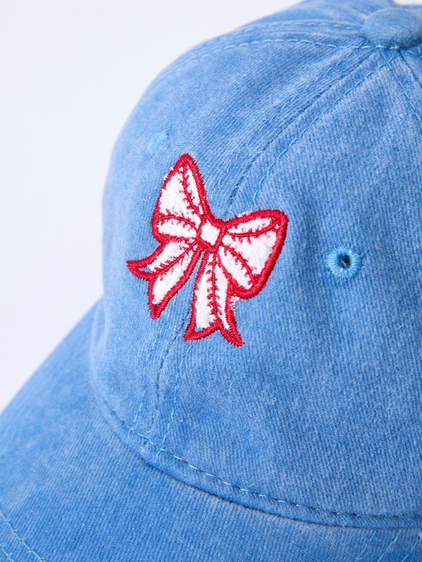 Blue Baseball Bow Applique Kids Hat - Sunny Meadow Boutique