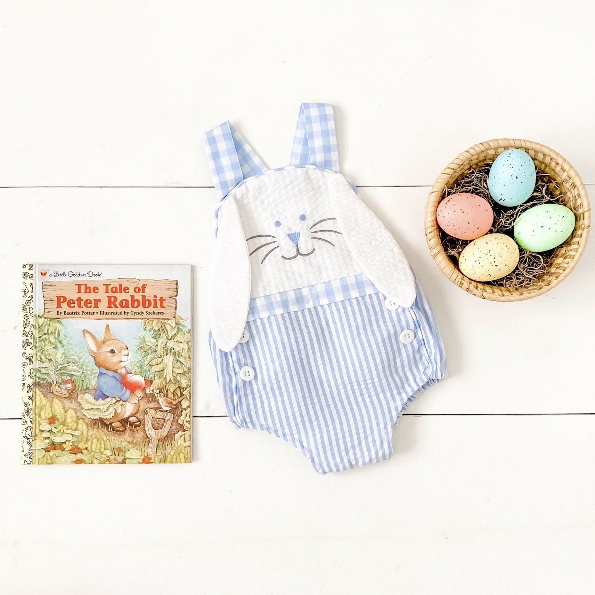 Blue Bunny Sunsuit - Sunny Meadow Boutique