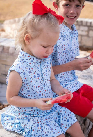 Blue Quail Clothing Co. Girls' Stars & Stripes Polo Sleeveless Dress - Sunny Meadow Boutique