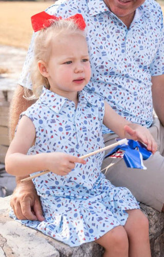 Blue Quail Clothing Co. Girls' Stars & Stripes Polo Sleeveless Dress - Sunny Meadow Boutique