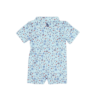 Blue Quail Clothing Co. Stars & Stripes Polo Short Sleeve Romper - Sunny Meadow Boutique