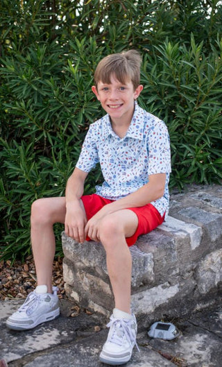 Blue Quail Clothing Co. Stars & Stripes Polo Short Sleeve Shirt - Sunny Meadow Boutique