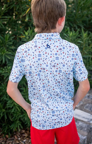 Blue Quail Clothing Co. Stars & Stripes Polo Short Sleeve Shirt - Sunny Meadow Boutique