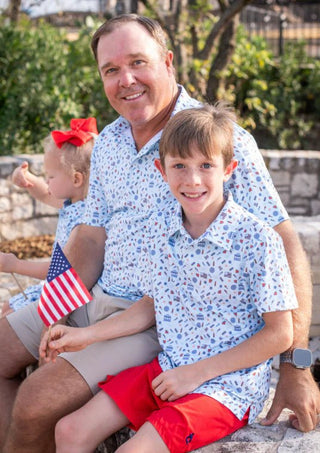 Blue Quail Clothing Co. Stars & Stripes Polo Short Sleeve Shirt - Sunny Meadow Boutique