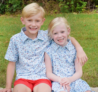 Blue Quail Clothing Co. Stars & Stripes Polo Short Sleeve Shirt - Sunny Meadow Boutique