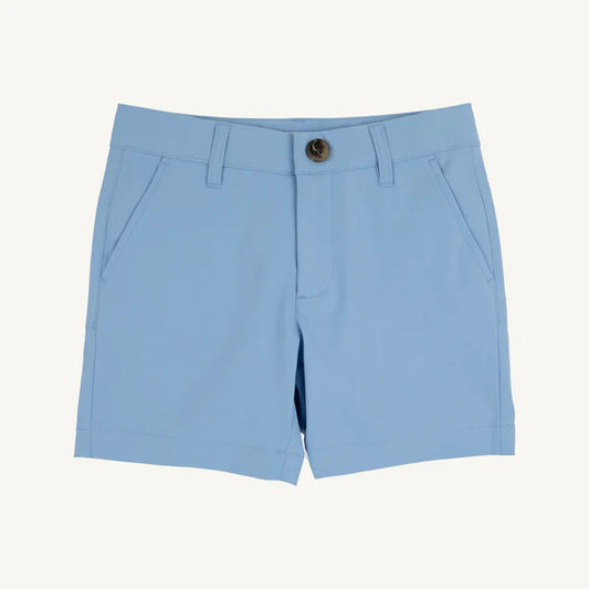 Light blue shorts on a white background