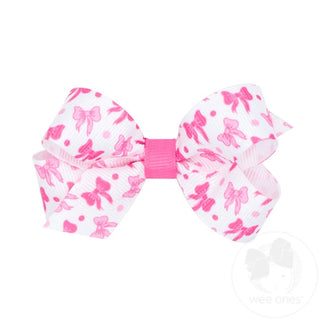 Bow Print Grosgrain Hair Bow - Sunny Meadow Boutique