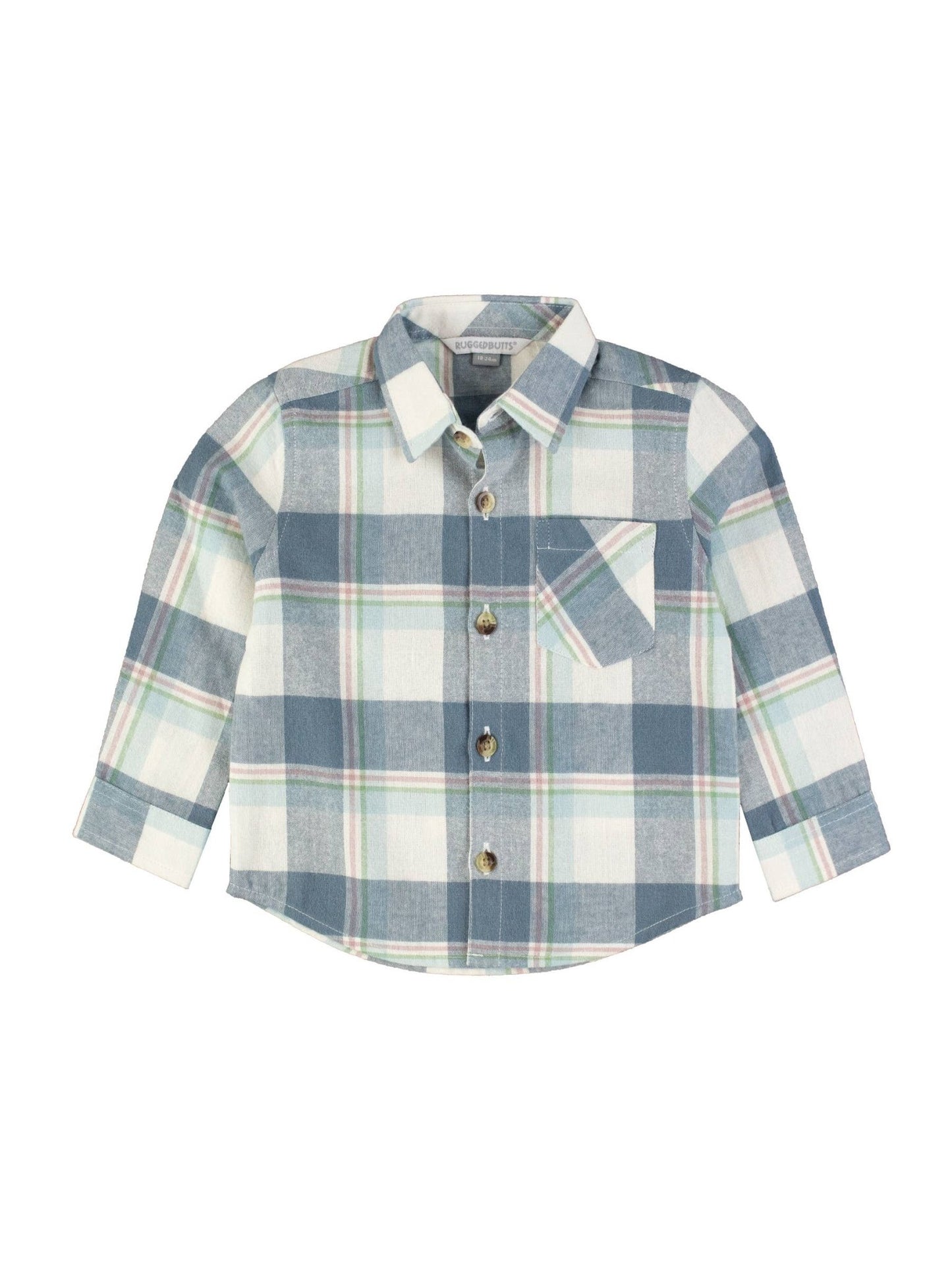 Boys Alpine Plaid Flannel Long Sleeve Button Down Shirt - Sunny Meadow Boutique