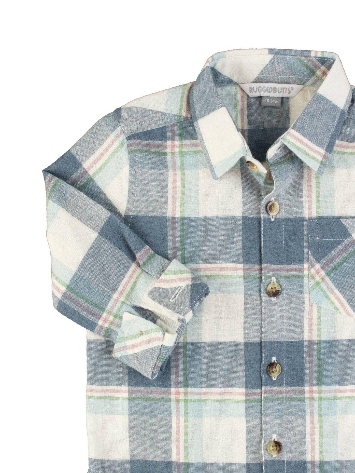 Boys Alpine Plaid Flannel Long Sleeve Button Down Shirt - Sunny Meadow Boutique
