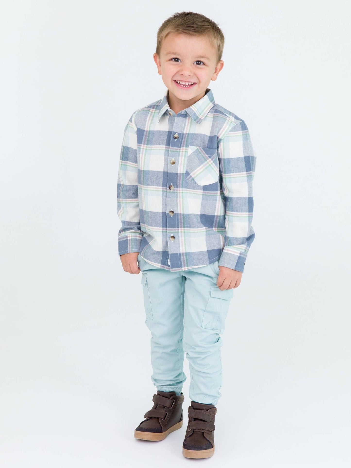 Boys Cloud Blue Slim Cargo Joggers - Sunny Meadow Boutique