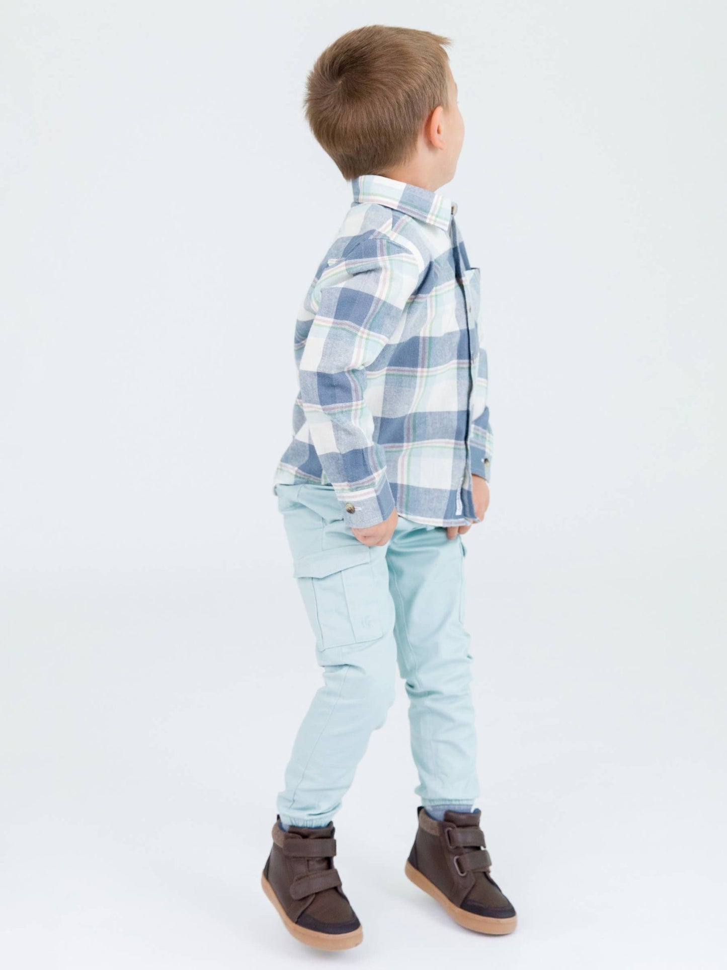 Boys Cloud Blue Slim Cargo Joggers - Sunny Meadow Boutique