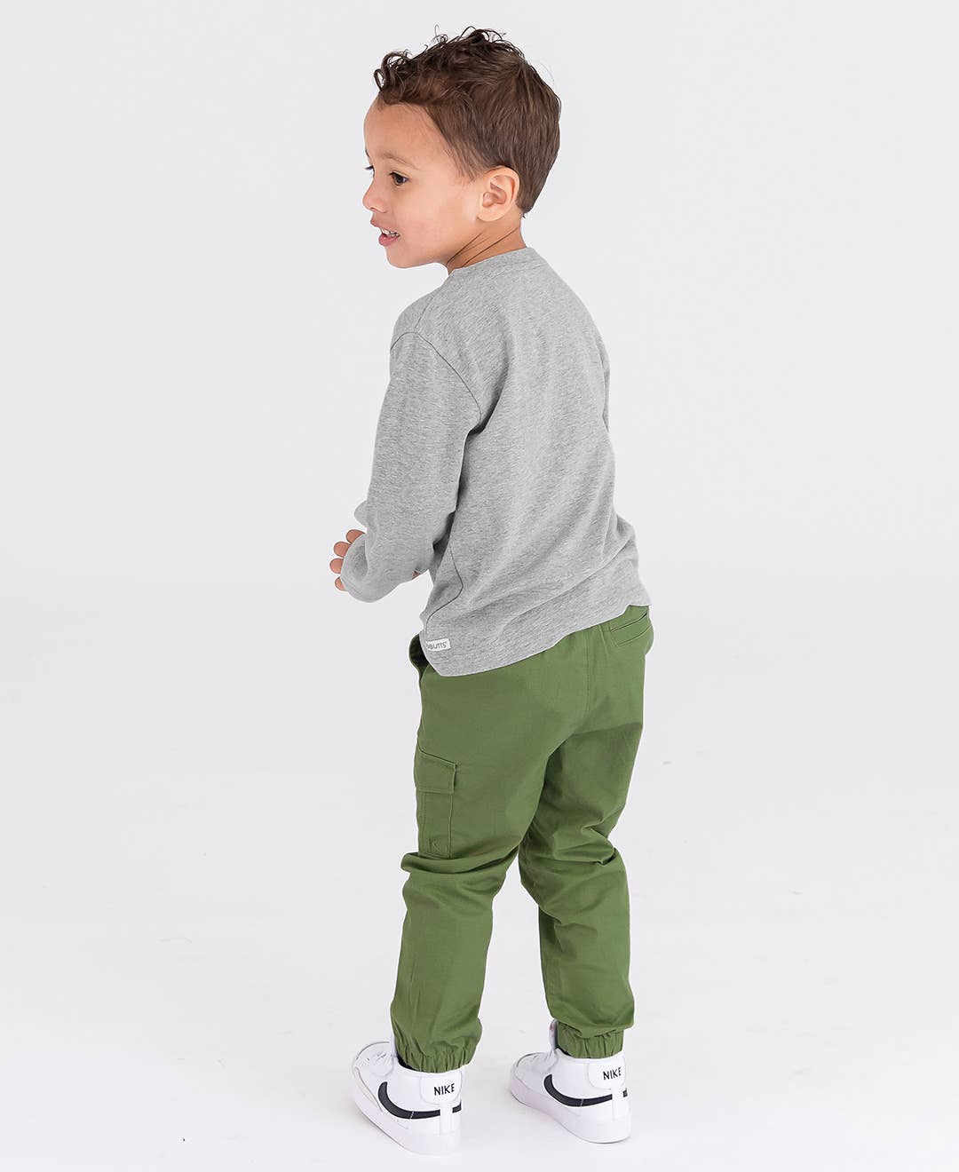 Boys Dusty Olive Slim Cargo Joggers - Sunny Meadow Boutique