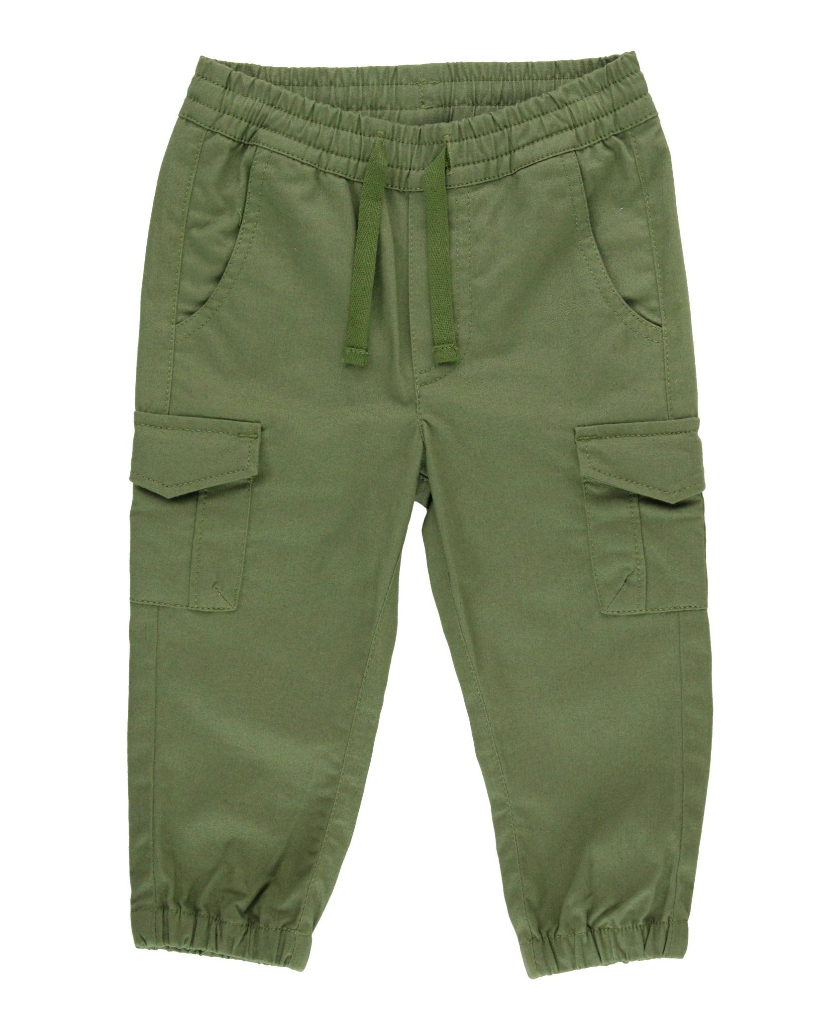 Boys Dusty Olive Slim Cargo Joggers - Sunny Meadow Boutique