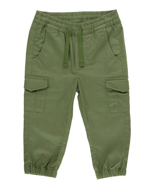 Boys Dusty Olive Slim Cargo Joggers - Sunny Meadow Boutique