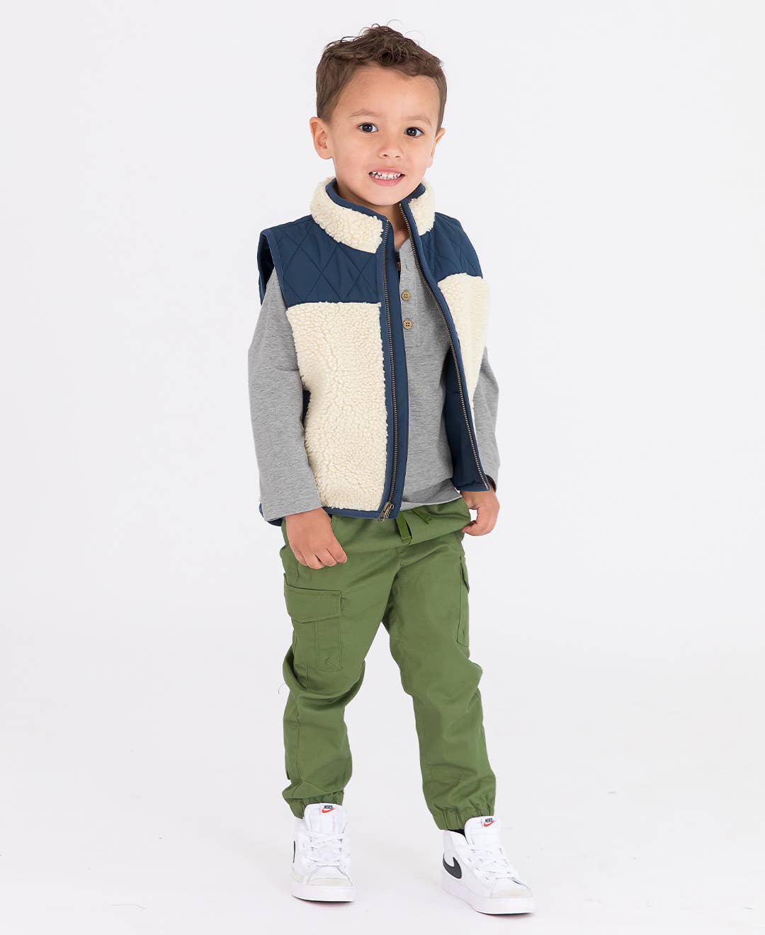 Boys Dusty Olive Slim Cargo Joggers - Sunny Meadow Boutique