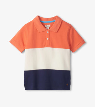 Boys Flamingo Color Block Polo T-Shirt - Sunny Meadow Boutique