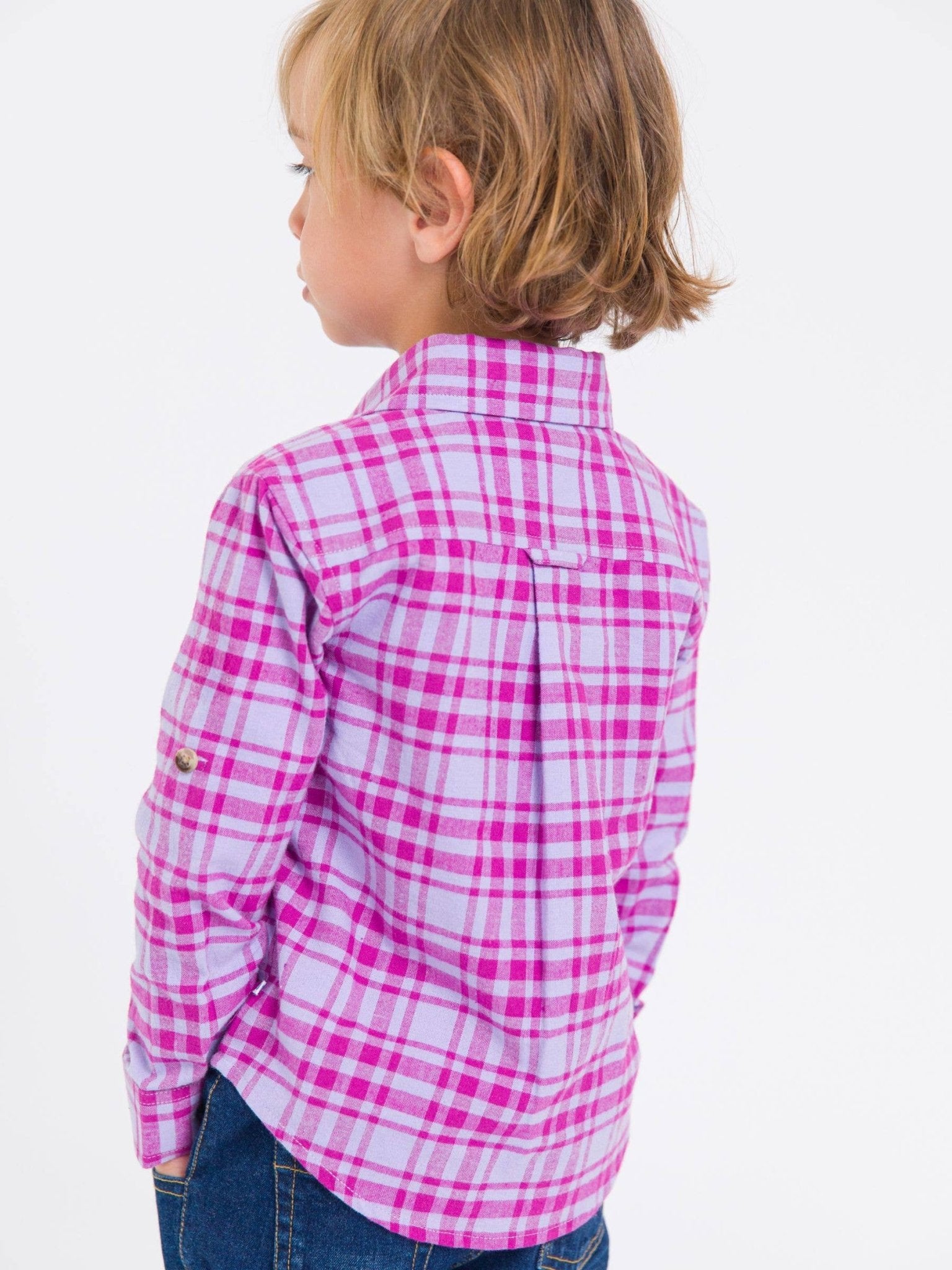 Boys Harper Plaid Long Sleeve Button Down - Sunny Meadow Boutique