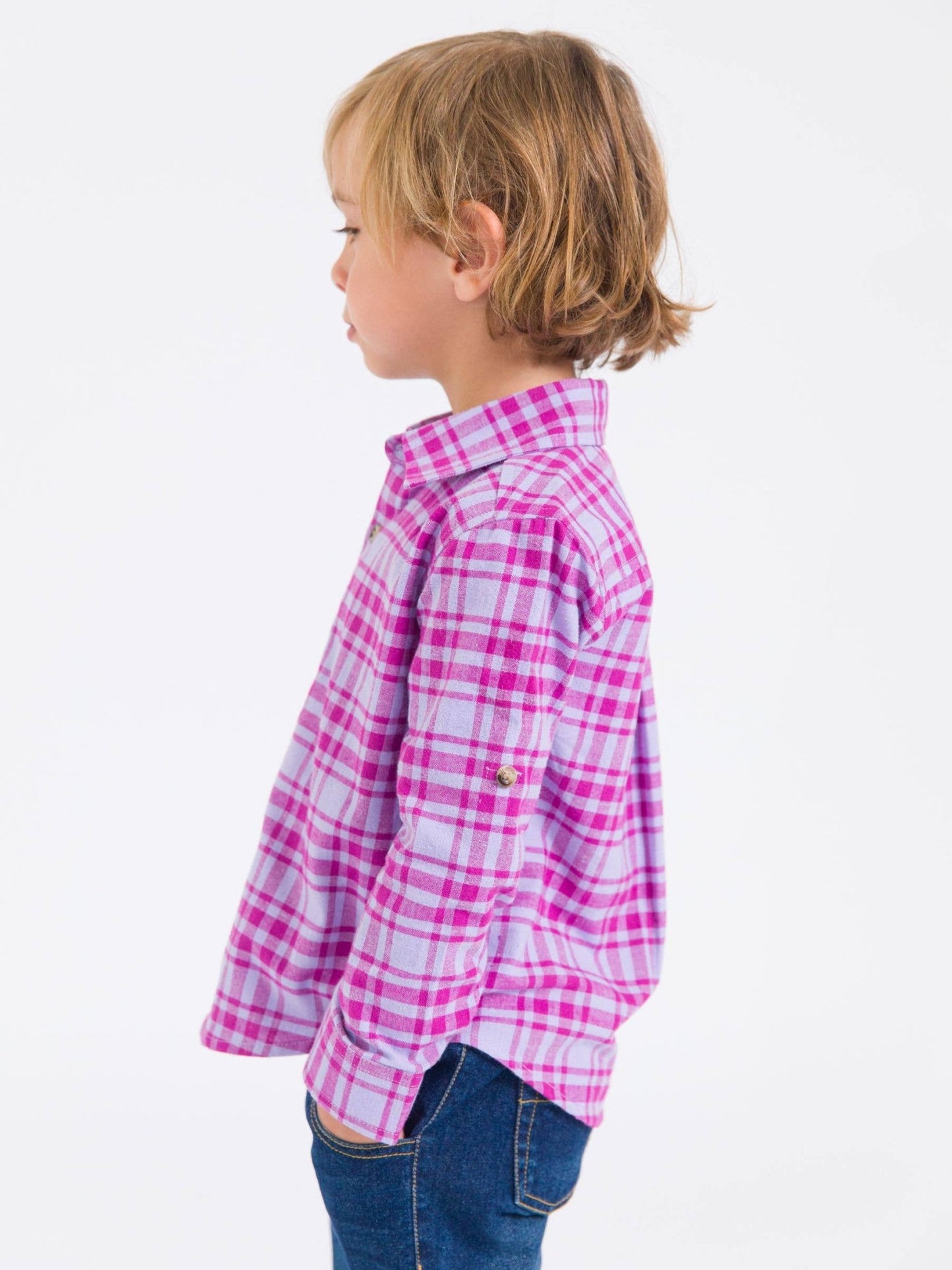 Boys Harper Plaid Long Sleeve Button Down - Sunny Meadow Boutique