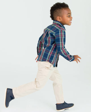 Boys Khaki Stretch Chino Pants - Sunny Meadow Boutique