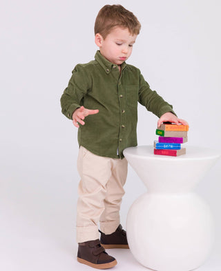Boys Khaki Stretch Chino Pants - Sunny Meadow Boutique