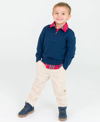 Boys Khaki Stretch Chino Pants - Sunny Meadow Boutique