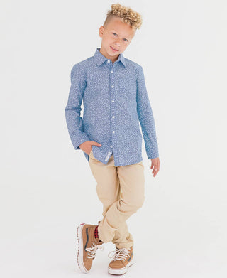 Boys Khaki Stretch Chino Pants - Sunny Meadow Boutique