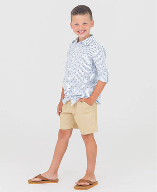 Boys Khaki Stretch Chino Shorts - Sunny Meadow Boutique