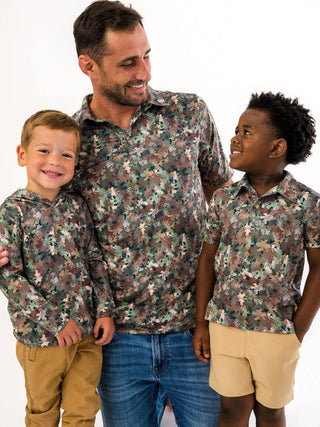 Boys Long - Sleeve Little Deer Lodge Performance Hooded Shirt – Navy Outdoor Tee - Sunny Meadow Boutique