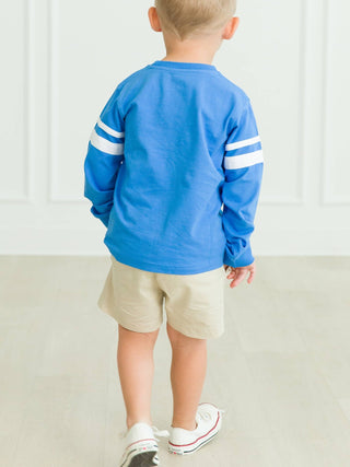 Boys Sonic Blue Racing Stripe Long Sleeve Shirt - Sunny Meadow Boutique
