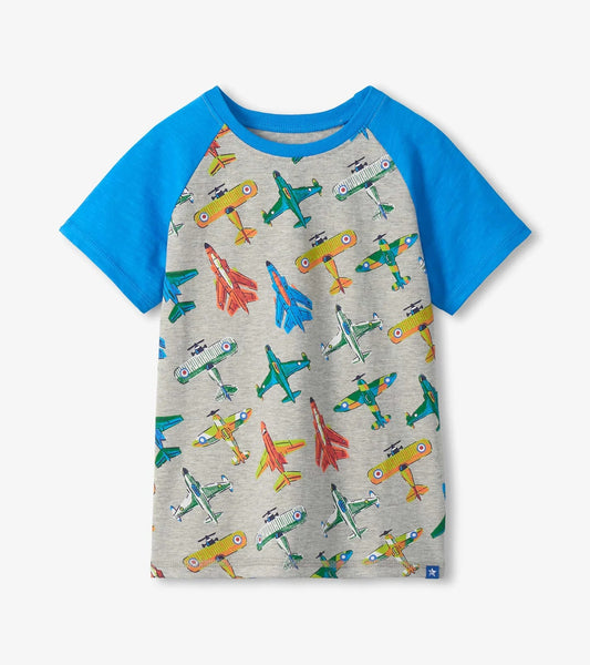 Boys Vintage Aircrafts Raglan T-Shirt - Sunny Meadow Boutique