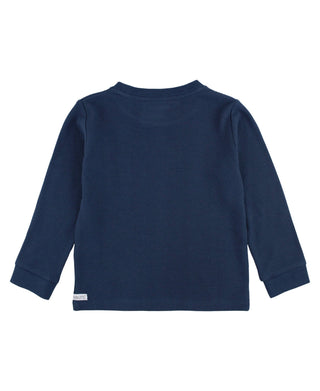 Boys Waffle Knit Long Sleeve Crew Neck Shirt - Sunny Meadow Boutique