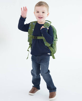 Boys Waffle Knit Long Sleeve Crew Neck Shirt - Sunny Meadow Boutique
