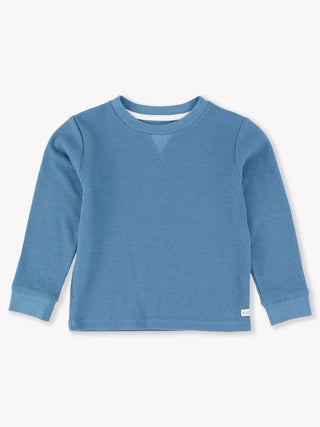 Boys Waffle Knit Long Sleeve Crew Neck Shirt - Sunny Meadow Boutique