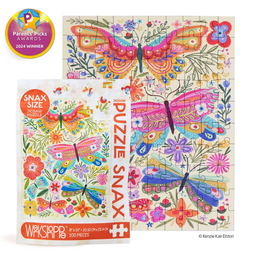 Butterfly Floral 100 Piece Puzzle Snax - Sunny Meadow Boutique
