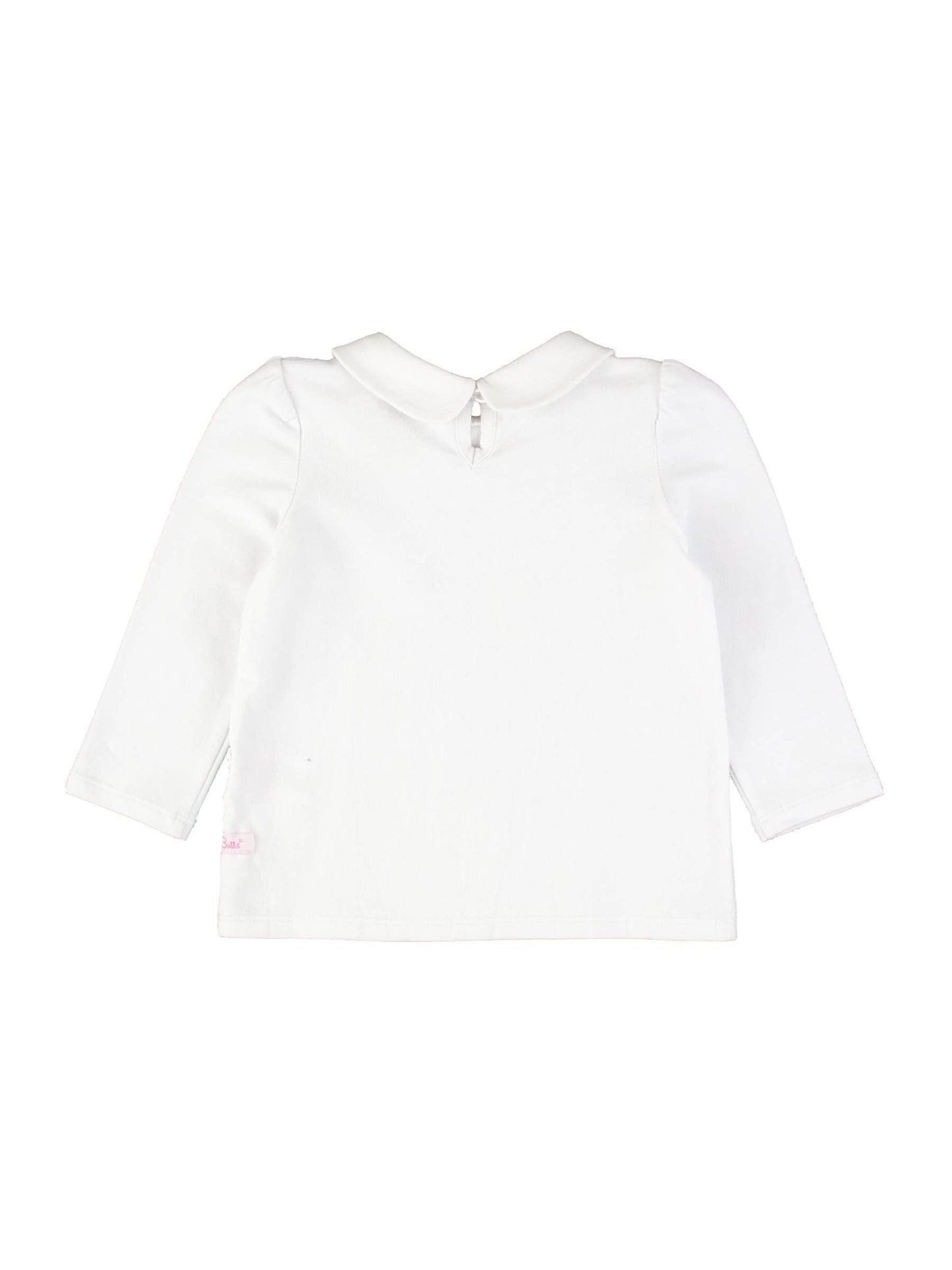 Girls White Peter Pan Collar Long Sleeve Top