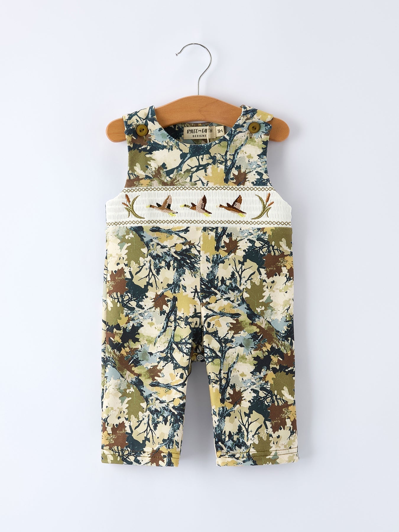 Camo Duck Smocking Embroidery Baby Boy Romper - Sunny Meadow Boutique