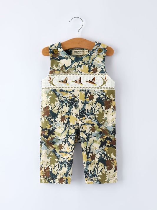 Camo Duck Smocking Embroidery Baby Boy Romper - Sunny Meadow Boutique