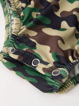 Camouflage Duck Smocking Embroidery Girls Romper - Sunny Meadow Boutique