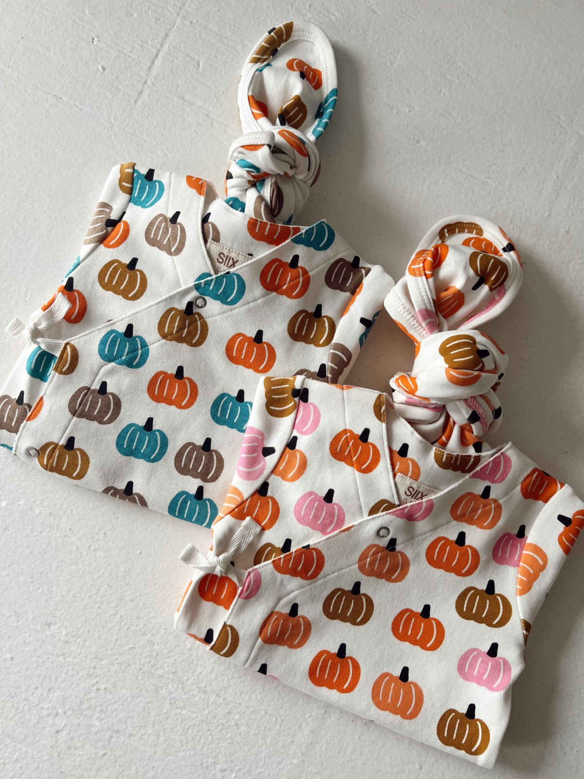 Pink Pumpkin Patch / Organic Kimono Knot Gown (Baby - Kids)