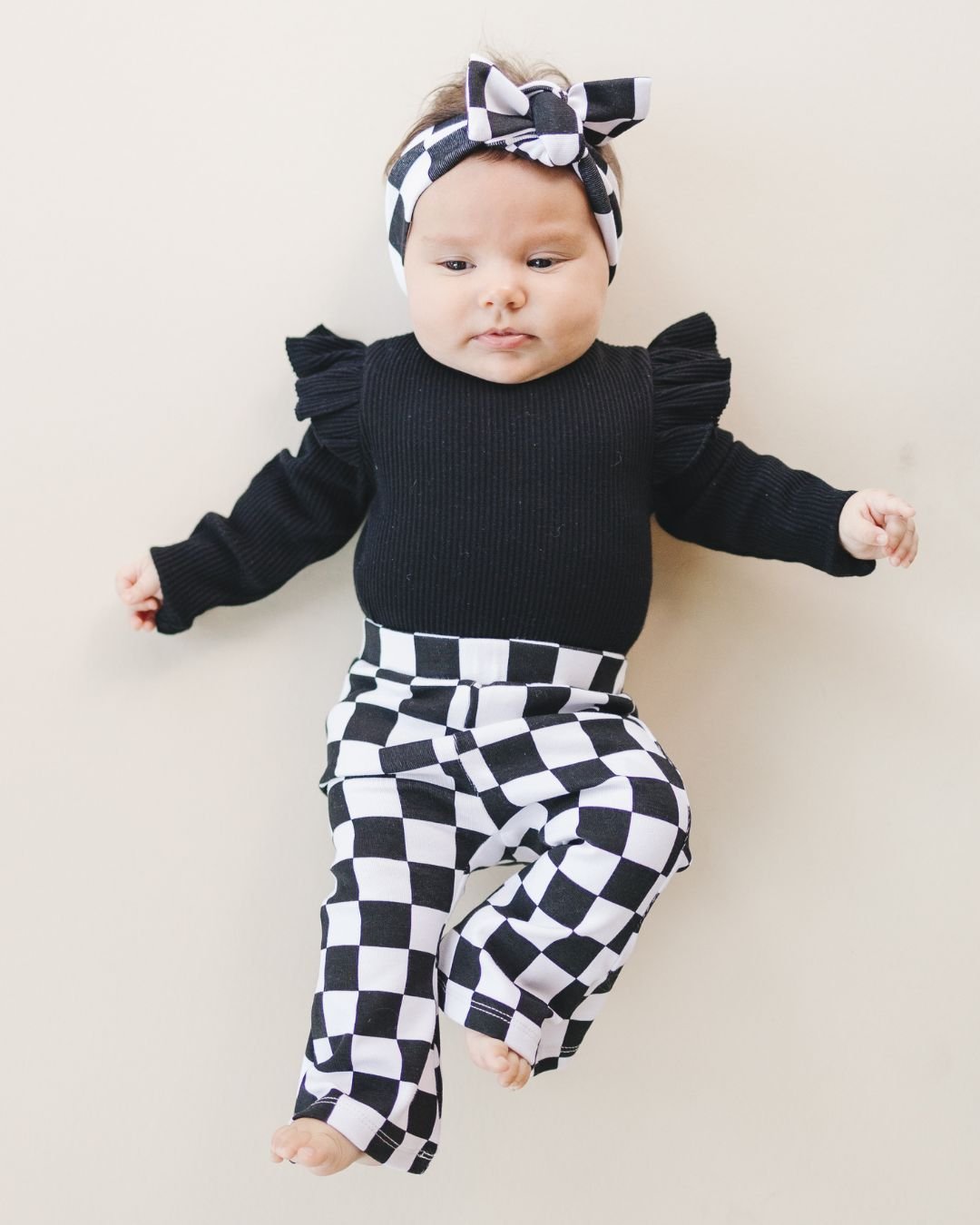 Checkered Flare Pants | Black - Sunny Meadow Boutique