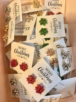 Christmas Bow Earrings - Sunny Meadow Boutique