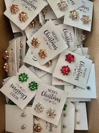 Christmas Bow Earrings - Sunny Meadow Boutique