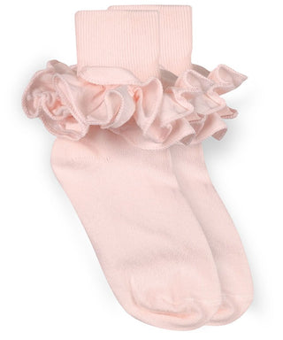 Classic Ruffle Turn - Cuff Socks – Soft Cotton Girls’ Dress Socks (1 Pair) - Sunny Meadow Boutique