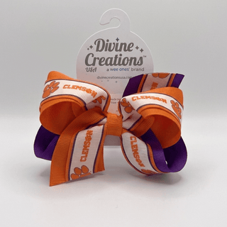 Clemson overlay Hair Bow - Sunny Meadow Boutique