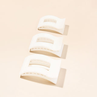 Coconut White Small Flat Rectangle Hair Clip - Sunny Meadow Boutique