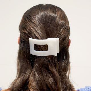 Coconut White Small Flat Rectangle Hair Clip - Sunny Meadow Boutique