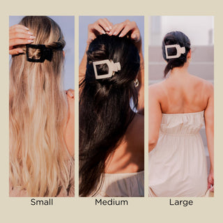 Coconut White Small Flat Square Hair Clip - Sunny Meadow Boutique
